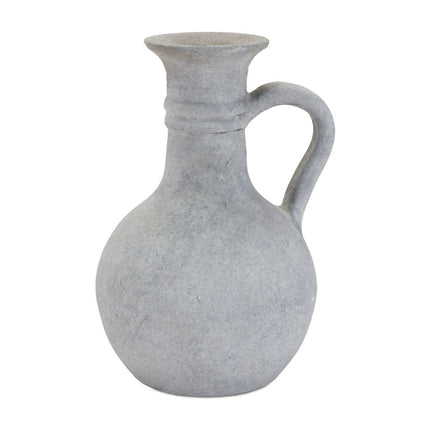 9" Gray Resin Round Pitcher Vase