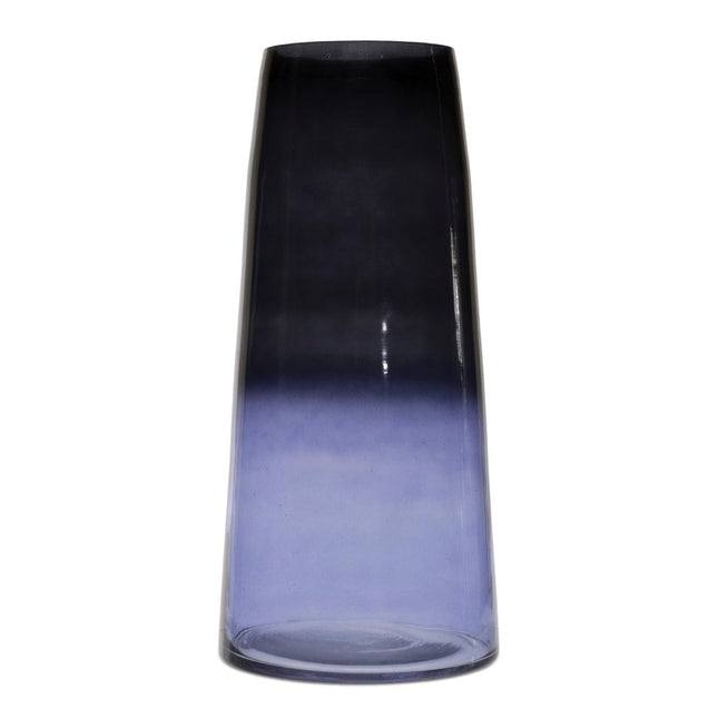 13" Blue Ombre Glass Tapered Table Vase