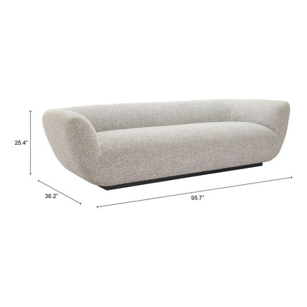 96" Gray Upholstered Sofa