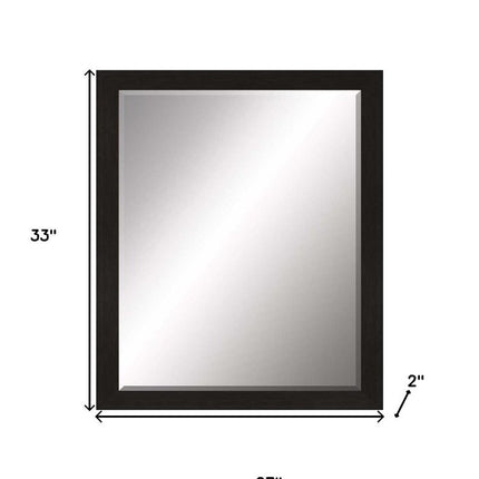 33" Dark Brown Accent Mirror