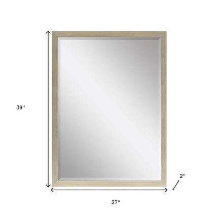 39" Silver Solid Wood Framed Accent Mirror