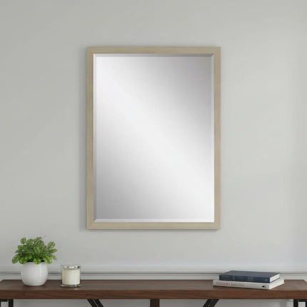 39" Silver Solid Wood Framed Accent Mirror