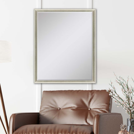 32" Silver Wood Accent Mirror