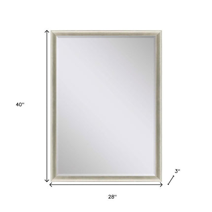 40" Silver Wood Accent Mirror