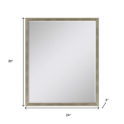 30" Silver Wood Accent Mirror
