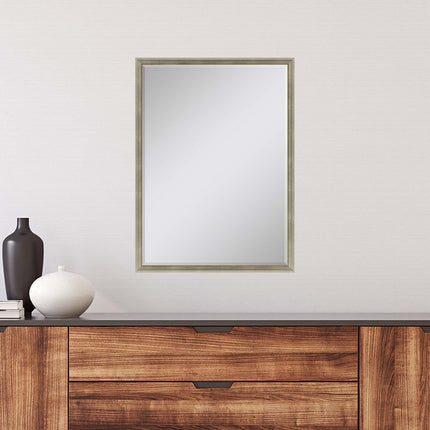 38" Silver Wood Accent Mirror