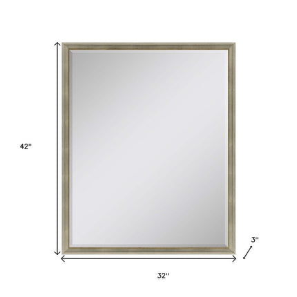 42" Silver Wood Accent Mirror