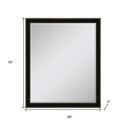 32" Dark Brown Wood Accent Mirror