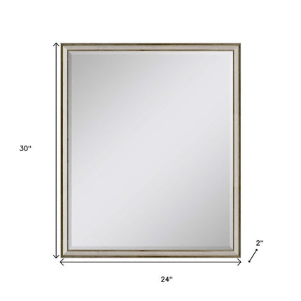 30" Silver Wood Accent Mirror