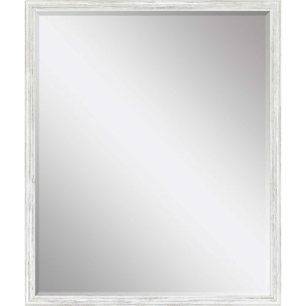31" White Wood Accent Mirror