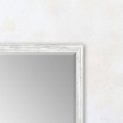 31" White Wood Accent Mirror