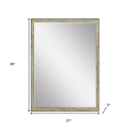 39" Silver Wood Accent Mirror