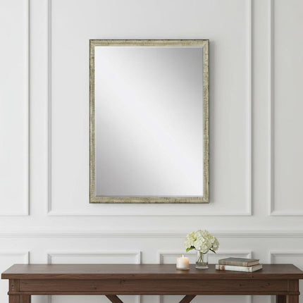 39" Silver Wood Accent Mirror