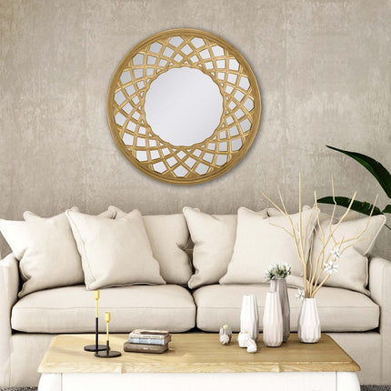 32" Gold Round Accent Mirror