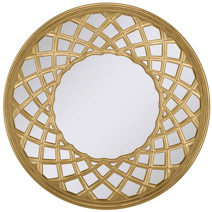 32" Gold Round Accent Mirror