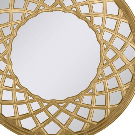 32" Gold Round Accent Mirror