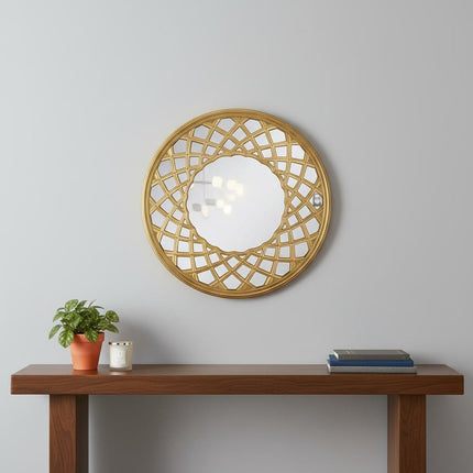 32" Gold Round Accent Mirror