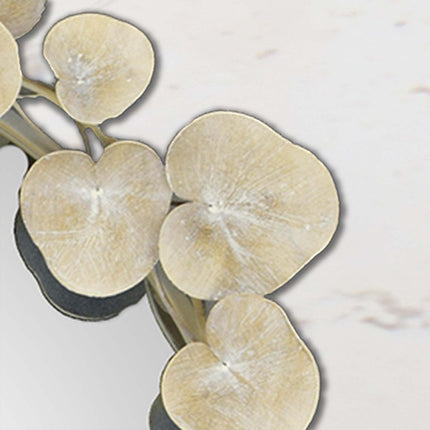 29" Beige Metal Round Accent Mirror