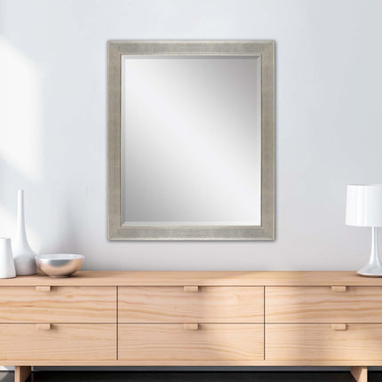 33" Silver Solid Wood Framed Accent Mirror