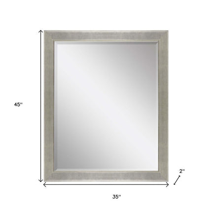 45" Silver Solid Wood Framed Accent Mirror