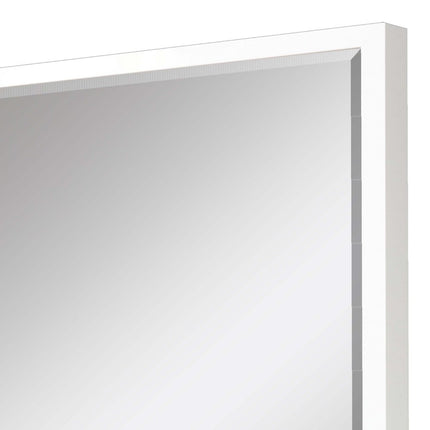 38" White Solid Wood Framed Accent Mirror