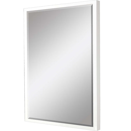 42" White Solid Wood Framed Accent Mirror