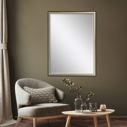 38" Silver Solid Wood Framed Accent Mirror
