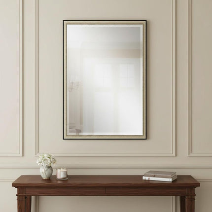 38" Silver Solid Wood Framed Accent Mirror