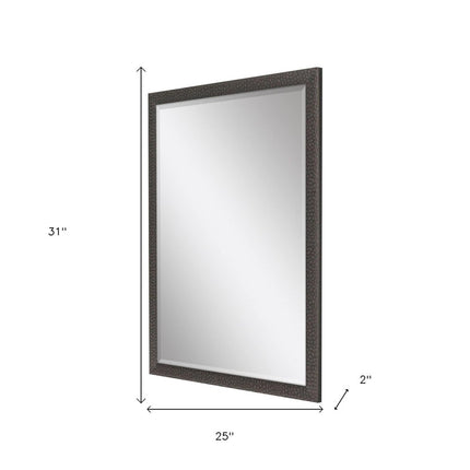 31" Dark Brown Solid Wood Framed Accent Mirror