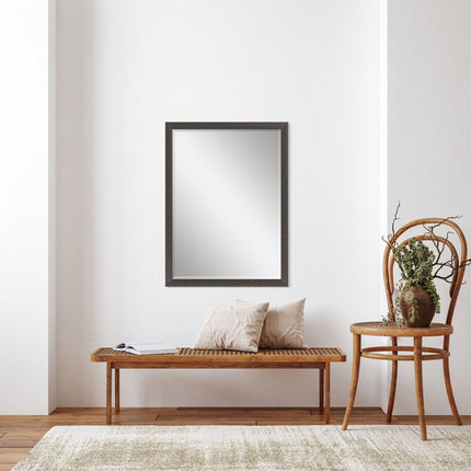 39" Dark Brown Solid Wood Framed Accent Mirror