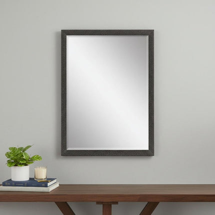 39" Dark Brown Solid Wood Framed Accent Mirror