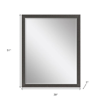 51" Dark Brown Solid Wood Framed Accent Mirror