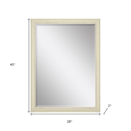 40" White Solid Wood Framed Accent Mirror
