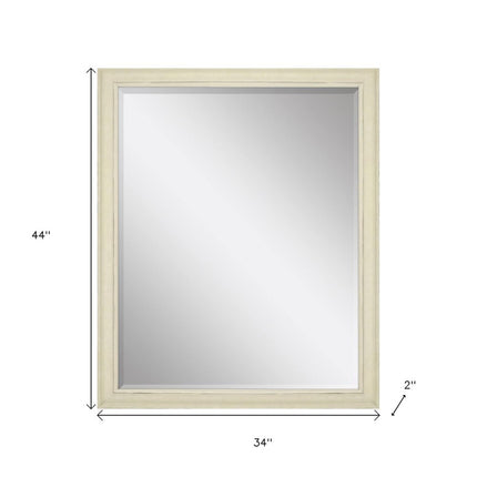 44" White Solid Wood Framed Accent Mirror