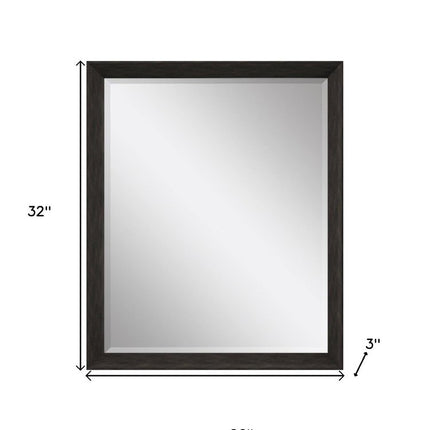 32" Dark Brown Framed Accent Mirror