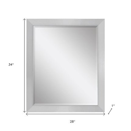 34" Silver Framed Accent Mirror