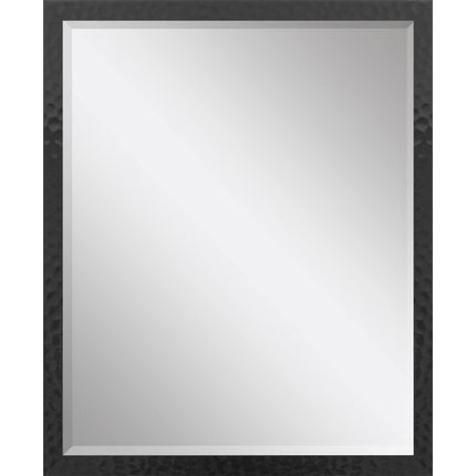 30" Black Hammered Geometric Finish Framed Accent Mirror