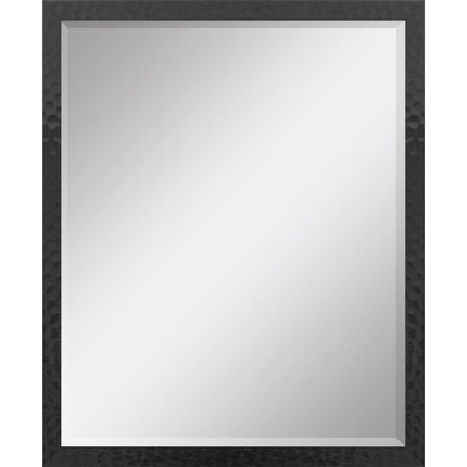 30" Black Hammered Geometric Finish Framed Accent Mirror