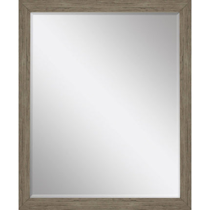 31" Light Brown Framed Accent Mirror
