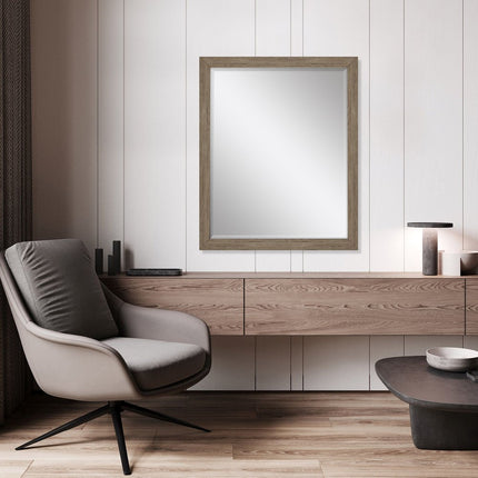 43" Light Brown Framed Accent Mirror