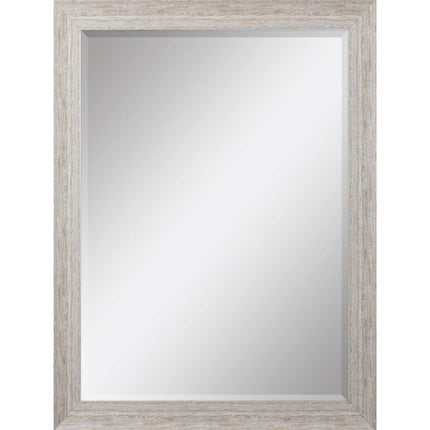 40" White Distressed Wood Framed Accent Mirror
