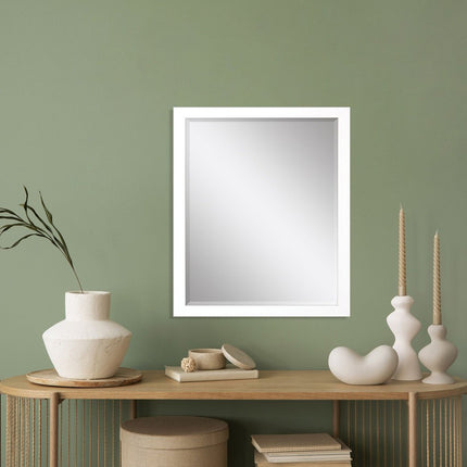 31" White Framed Accent Mirror