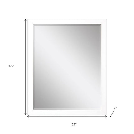 43" White Framed Accent Mirror