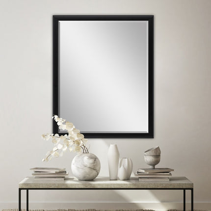 50" Black Solid Wood Framed Accent Mirror