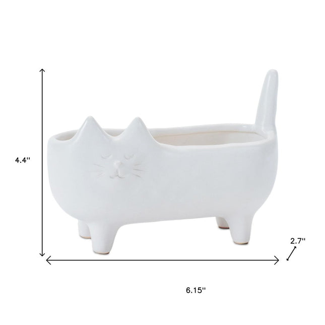 Set of Two White Ceramic 1 Ounce Statue Planters