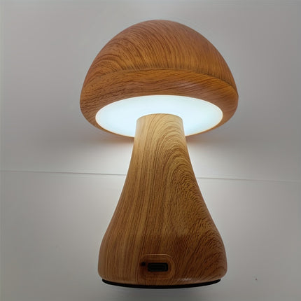 1pc rechargeable mushroom night light, 3color LED desk light, creative mushroom desk light