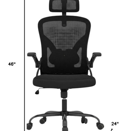 Black Adjustable Height Swivel Rolling Office Chair
