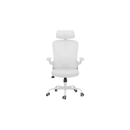 White and Black Adjustable Height Swivel Rolling Office Chair