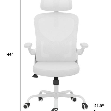 White and Black Adjustable Height Swivel Rolling Office Chair