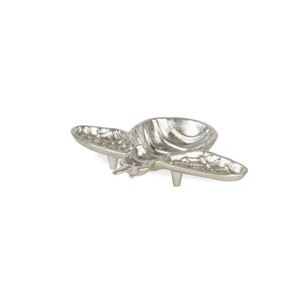8" Silver Cast Iron Bumble Bee Trinket Tray